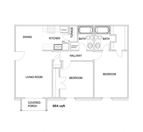 a floor plan of a bedroom apartment